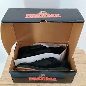 Brahma Grate II Men Size 10 Black Steel Toe Skater Work Shoes Leather Textile